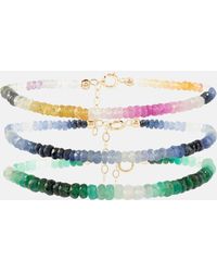 Roxanne First - Set Of 3 Bracelets With Sapphires And Emeralds - Lyst