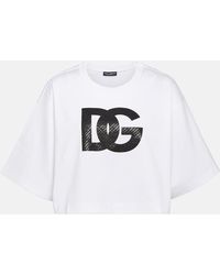 Dolce & Gabbana - T-shirt in jersey di cotone con logo - Lyst