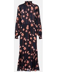 Johanna Ortiz - Floral Silk Georgette Midi Dress - Lyst