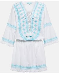 Melissa Odabash - Minikleid Martina Aus Baumwolle Und Leinen - Lyst