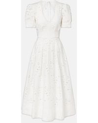Rebecca Vallance - Artesan Broderie Anglaise Midi Dress - Lyst