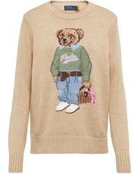 Polo Ralph Lauren Pullover Polo Bear in cotone con intarsio - Multicolore