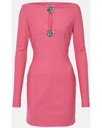 Blumarine - Floral-Applique Jersey Minidress - Lyst