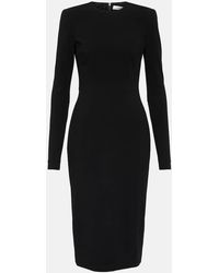 Victoria Beckham - Wool Crepe Midi Dress - Lyst