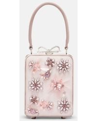 Self-Portrait - Micro Crystal-Embellished Floral Box Bag - Lyst