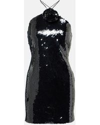 Magda Butrym - Floral-Applique Sequined Minidress - Lyst