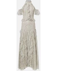 Costarellos - Rhodine Embellished Halterneck Lace Gown - Lyst