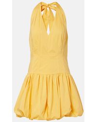 Jonathan Simkhai - Brooke Gathered Cotton-Blend Minidress - Lyst