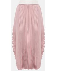 Stella McCartney - Leather-Trimmed Plisse Maxi Skirt - Lyst