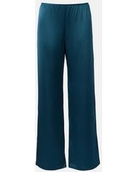 Leset - Barb Satin Wide-Leg Pants - Lyst