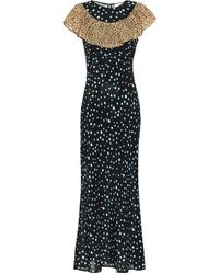 RIXO London Bedrucktes Midikleid Lacey - Schwarz