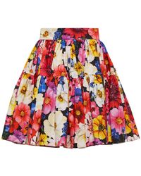 Dolce & Gabbana Minifalda de popelín de algodón floral - Multicolor