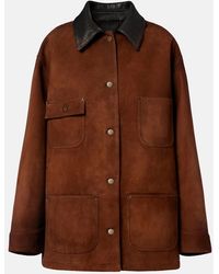 Prada - Leather-Trimmed Suede Field Jacket - Lyst