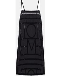 TOTEME - Embroidered Silk Midi Dress - Lyst