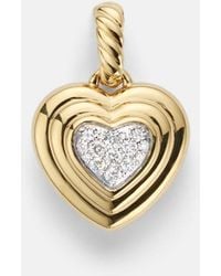 David Yurman - Puffy Heart Amulet 18Kt Pendant With Diamonds - Lyst