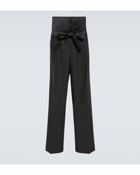 Wales Bonner - High-rise Wool Straight Pants - Lyst
