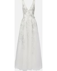 Costarellos - Robe Longue Brodee En Tulle - Lyst