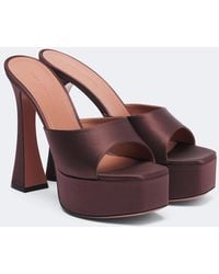 AMINA MUADDI - Dalida Satin Platform Mules - Lyst