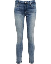 AG Jeans Mid-Rise Skinny Jeans Farrah - Blau