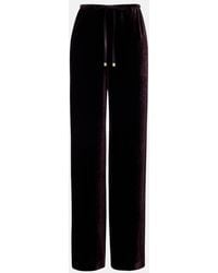 Agnona - Velvet Wide-Leg Pants - Lyst