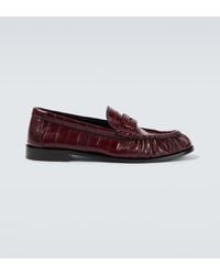 Saint Laurent - Le Loafer Eel Leather Penny Loafers - Lyst