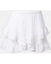 Isabel Marant - Geana Ruffled Cotton Shorts - Lyst