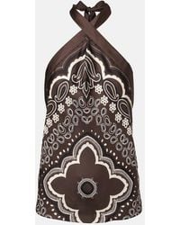 Nili Lotan - Solal Printed Halterneck Silk Top - Lyst