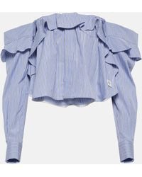 Sacai - X Thomas Mason Striped Cotton Shirt - Lyst