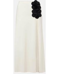 Karla Colletto - Falda Midi Tess Con Aplique Floral - Lyst