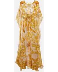 Dolce & Gabbana - Majolica Print Silk Chiffon Maxi Dress - Lyst