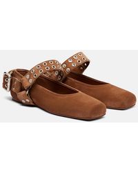 Alaïa - Suede Ballet Flats 'Biker' - Lyst