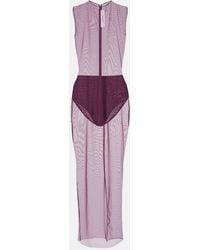 Alex Perry - Sheer Mesh Midi Dress - Lyst