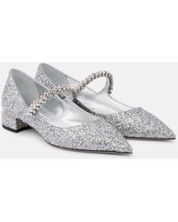 Jimmy Choo - Verzierte Mary-Jane-Ballerinas Bing 25 Mit Glitter - Lyst