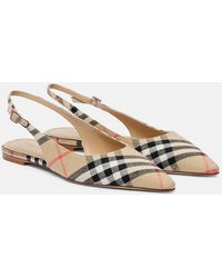 Burberry - Slingback-Ballerinas Birdie Check Aus Canvas - Lyst