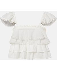 Poupette - Anya Ruffled Cotton Top - Lyst