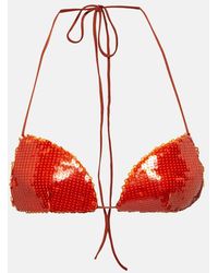 LAQUAN SMITH - Sequined Halterneck Bra Top - Lyst