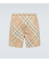 Burberry - Check Motif Swim Shorts - Lyst
