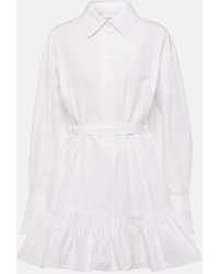 Patou - Ruffled Cotton Shirt Dress - Lyst