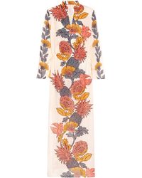 Tory Burch Bedruckter Kaftan aus Baumwolle - Orange