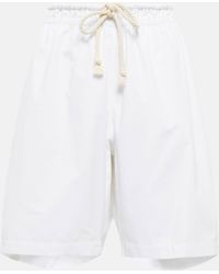Jil Sander - High-rise Cotton Shorts - Lyst