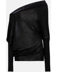 Tom Ford - Pullover off-the-shoulder in cashmere e seta - Lyst