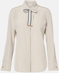 Max Mara - Apollo Bow-Detail Silk Crepe Blouse - Lyst
