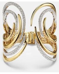 YEPREM - Golden Strada 18Kt And Cuff Bracelet With Diamonds - Lyst