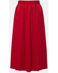 Gucci - Interlocking G Silk Jacquard Midi Skirt - Lyst