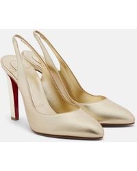 Christian Louboutin - Fannylove Metallic Leather Slingback Pumps - Lyst