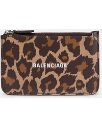 Balenciaga - Cash Leopard-print Leather Card Holder - Lyst