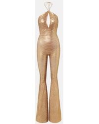 Roberto Cavalli - Snake-Print Halterneck Jumpsuit - Lyst
