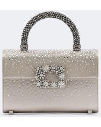 Roger Vivier - Envelope Embellished Satin Top-Handle Bag - Lyst