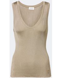Saint Laurent - Cassandre Ribbed-Knit Tank Top - Lyst