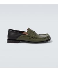 Loewe - Campo Leather Penny Loafers - Lyst